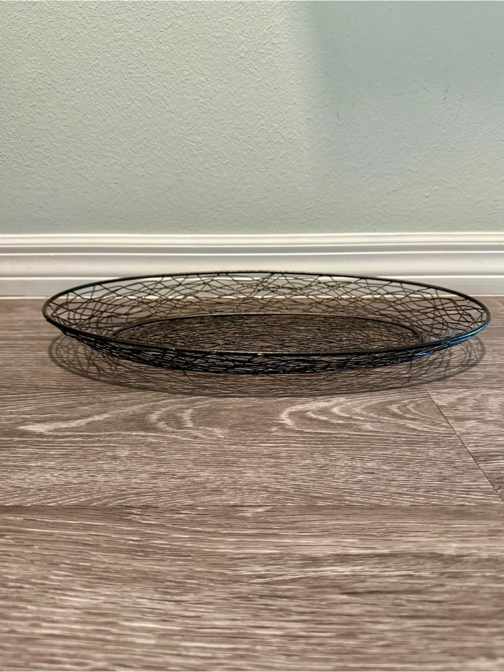 Pier 1 Brownish Bronze Oval Metal Tray. Features birds nest design.